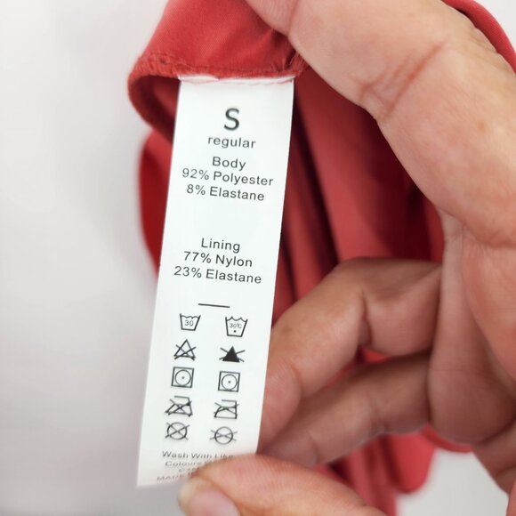 HALARA Breezeful Tie Front 2 In 1 Flowy Maxi Skirt Flame Red Size Small NWT - Picture 9 of 9